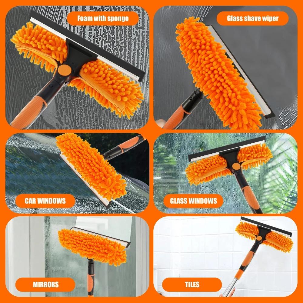 2 In 1 Washing Window Cleaning Squeegee Window Washing Kit For Indoor Outdoor Mirror