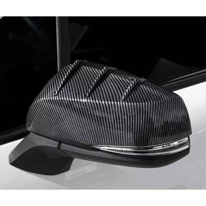 1 Pair Left & Right Side Rear-view Mirror Covers Trims Fit for Toyota Sienna   Carbon Fiber Grain ABS