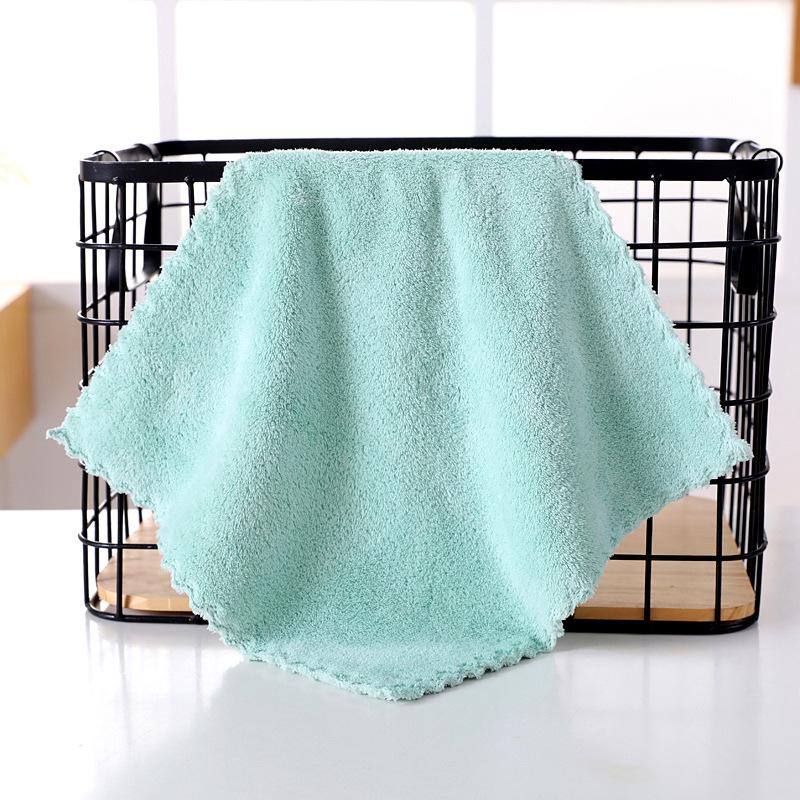 Soft, Absorbent Small Coral Fleece Towel for Children - Skin-Friendly and Solid Color
