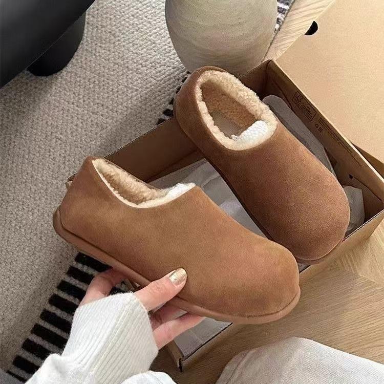 Kleine Kartoffeln Ferse All-inclusive Samt Warmer Hals Ken Schuhe Tragen Dicksohlige Flauschige Schuhe Baumwollschuhe im Herbst und Winter