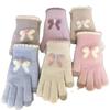 New Keep Warm Knitted Gloves with Five Fingers Windproof Touch-screen Gloves Cold Protection Stretch Knit Mittens Girl Women