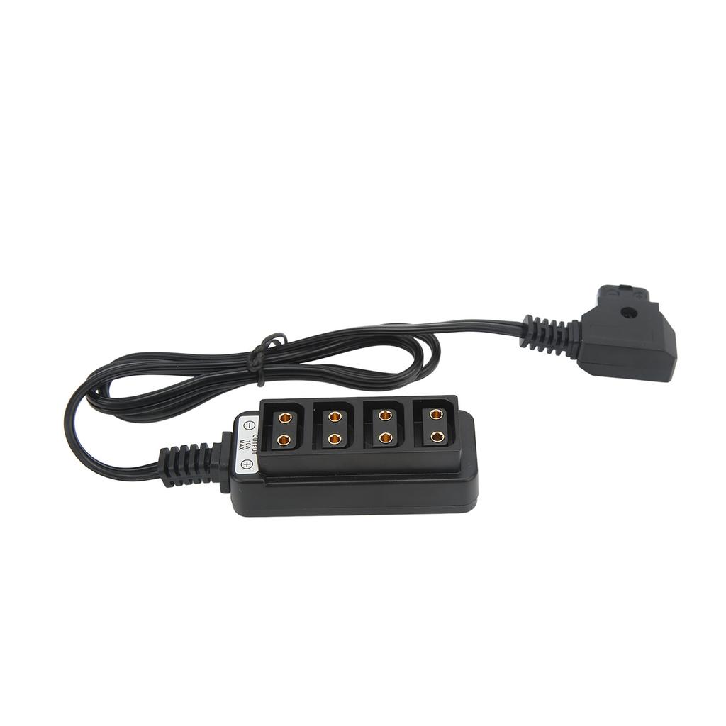 Camera Battery D Tap Male to 4 Female Splitter Power Cable Adapter 60cm Long for Matsushita Anton Port Batteries