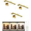 EZVALO Picture Light for Wall, Rechargeable 2400mAh Gold Lights Wireless with IR Remote, 3 Color & Dimmable Magnetic 7.87'' LED Lights Display for