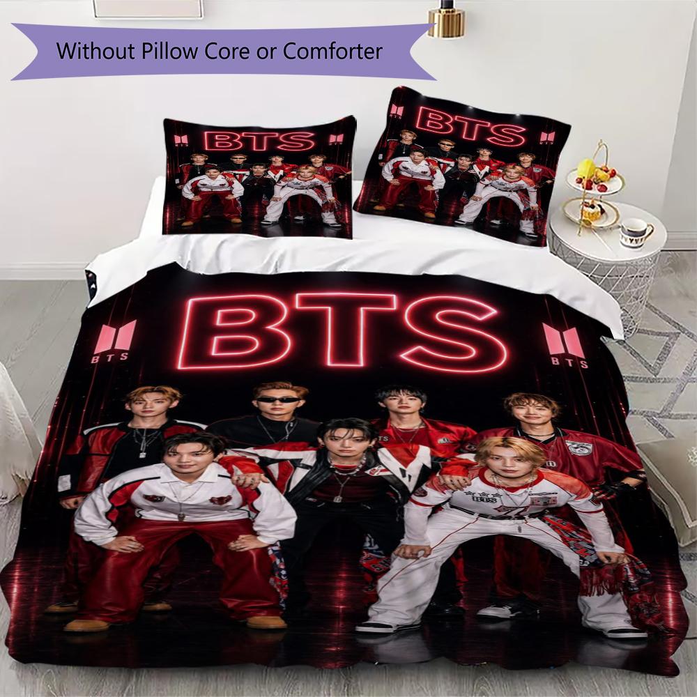 Youthful Sleepover Party Threepiece Set 1 Duvet Cover 2 Pillowcase Without Core Without Core Soft And Comfortable Bedding Set