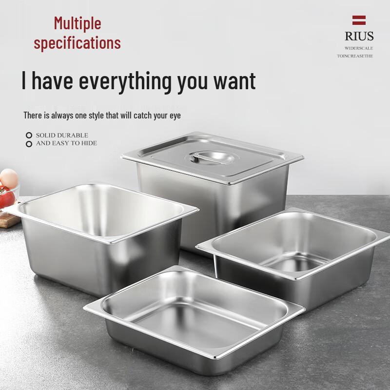 Stainless Steel Gastronorm Food Pan with Lid