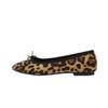 Fashion Leopard Flock Single Shoes Woman Bow-tied Shallow Loafers New Comfort Slip On Lazy Moccasins Leisure Round Toe Ballet Flat Shoes