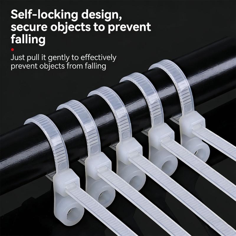 Pack Of 100 Strong Polyamide Fastening Bands With Screw Holes For Reliable Cord Management And Organization