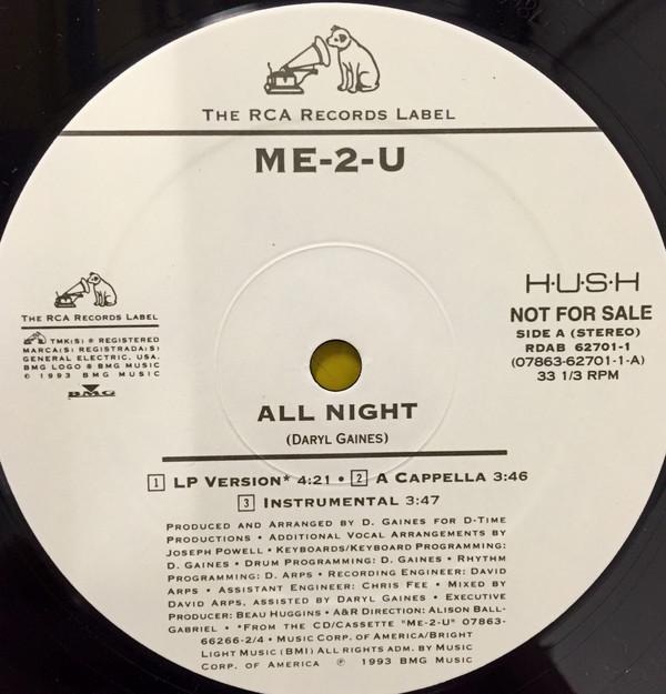 

12inch Record ME-2-U - All Night RDAB627011PROMO RCA 1993 US Rap & Hip-Hop/R&B Used
