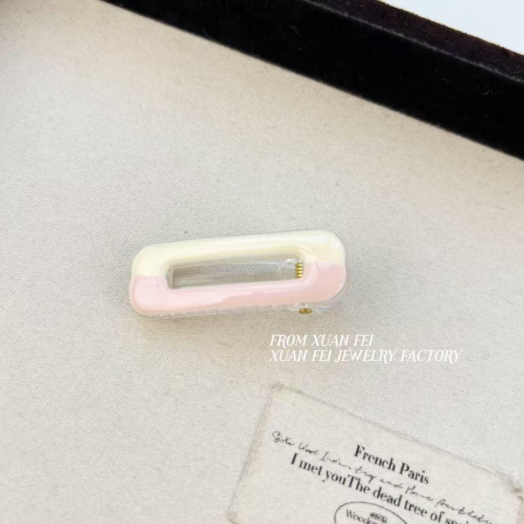 Color Block Duckbill Hair Clip: Cute Oil Droplet Design for Bangs and Flyaways
