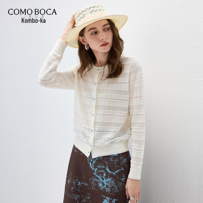 

Женский полосатый вязаный кардиган из смесовой шелковой пряжи Mulberry L