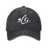 Classic Comma La Kamala Harris Biden Baseball Caps Unisex Distressed Denim Washed Headwear  President Election Outdoor Hats