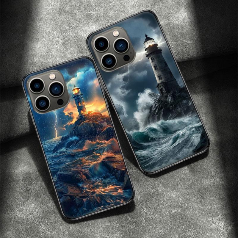 Lighthouse Phone Case For Iphone 16 15 Plus 13 12 Mini 17Air 16E 11 14 Pro 17 Pro Max Cover Shell Coque Soft Clear Capa Cute Fun
