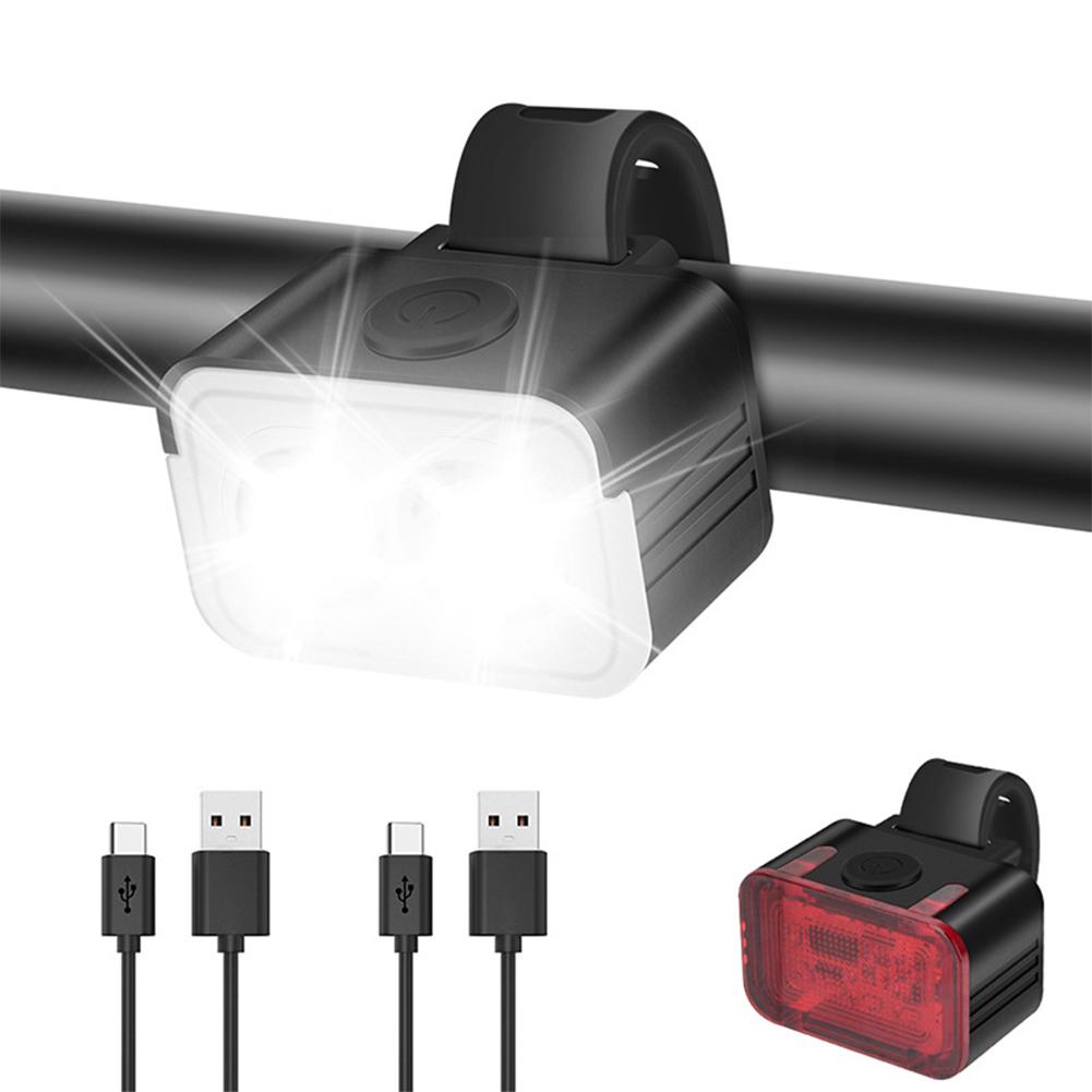 Led Bicycle Light Set High Brightness Waterproof Usb Rechargeable Aluminum Alloy Bicycle Front Rear Light