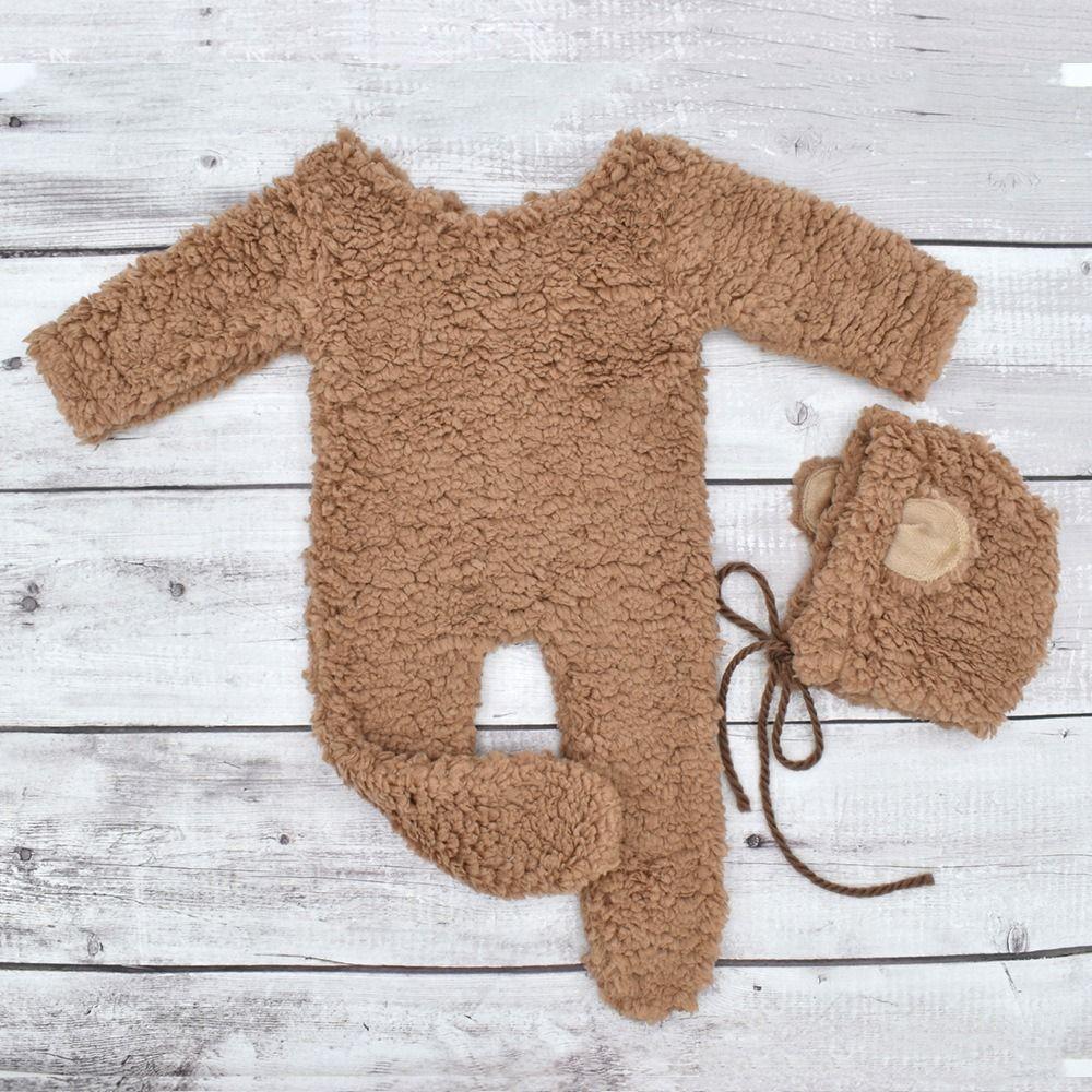 Bear Design Newborn Photoshoot Outfit Newborn Bear Bonnet and Pajama Set  Newborn Photoshoot