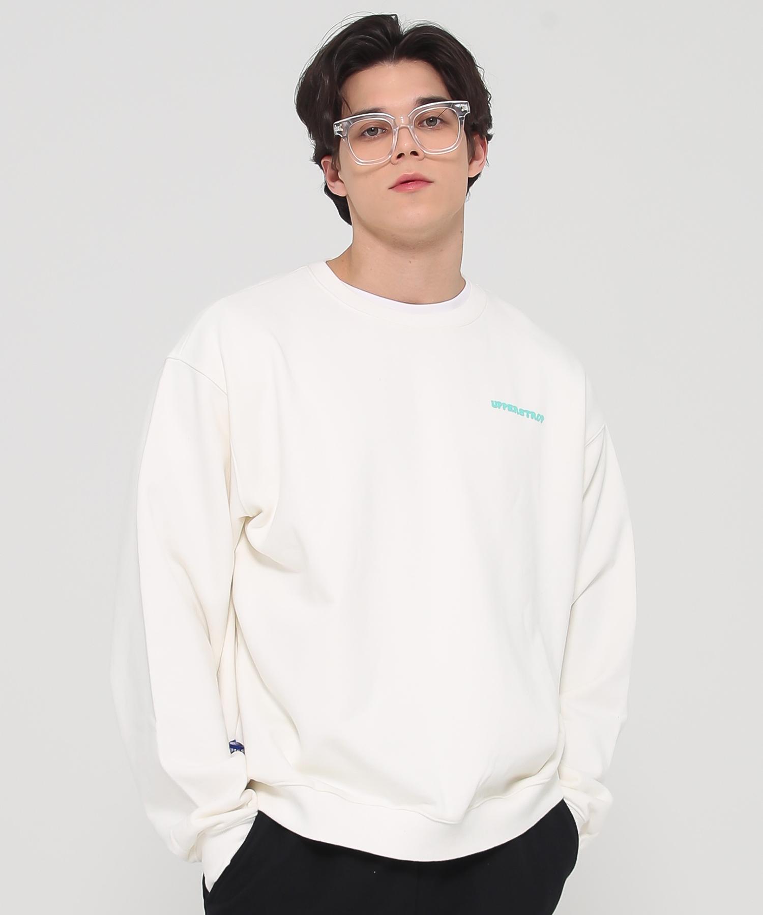 Upper Strop [Up9032] Big Comma Typo Sweatshirt White L