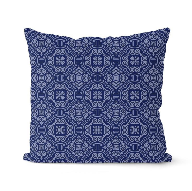Navy Blue Cushion Geometric Pillowcase Decorative Pillow Home Decor Throw