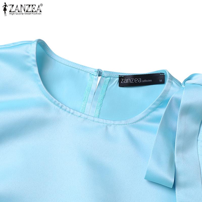 ZANZEA Vestido informal sin mangas de verano con cuello redondo para mujer