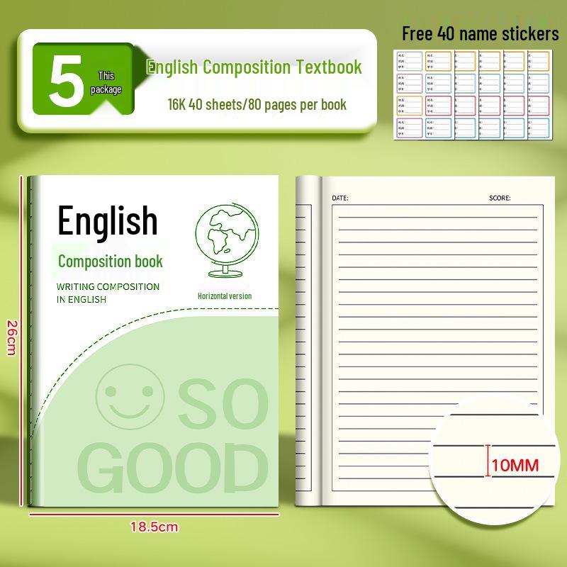 Enhanced English Workbook: Thick 16k Notebook for Primary & Junior High Students
