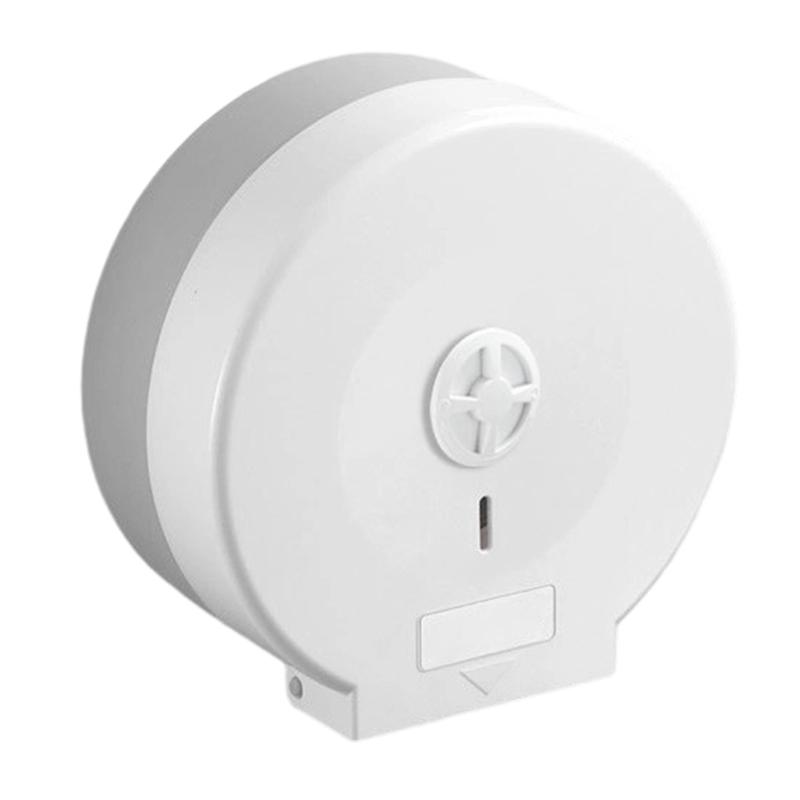 Wall Mounted Large Roll Toilet Paper Holder Dust Proof Cover Space Saving Design Easy Installation For Public Bathroom