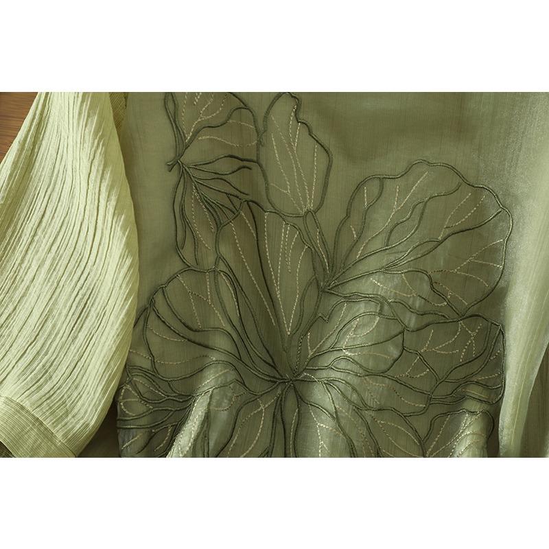 DIMANAF 2026 Women Plus Size New Summer Blouse Shirt Short Sleeve Casual Loose Lady Tops Shirts Linen Embroidery