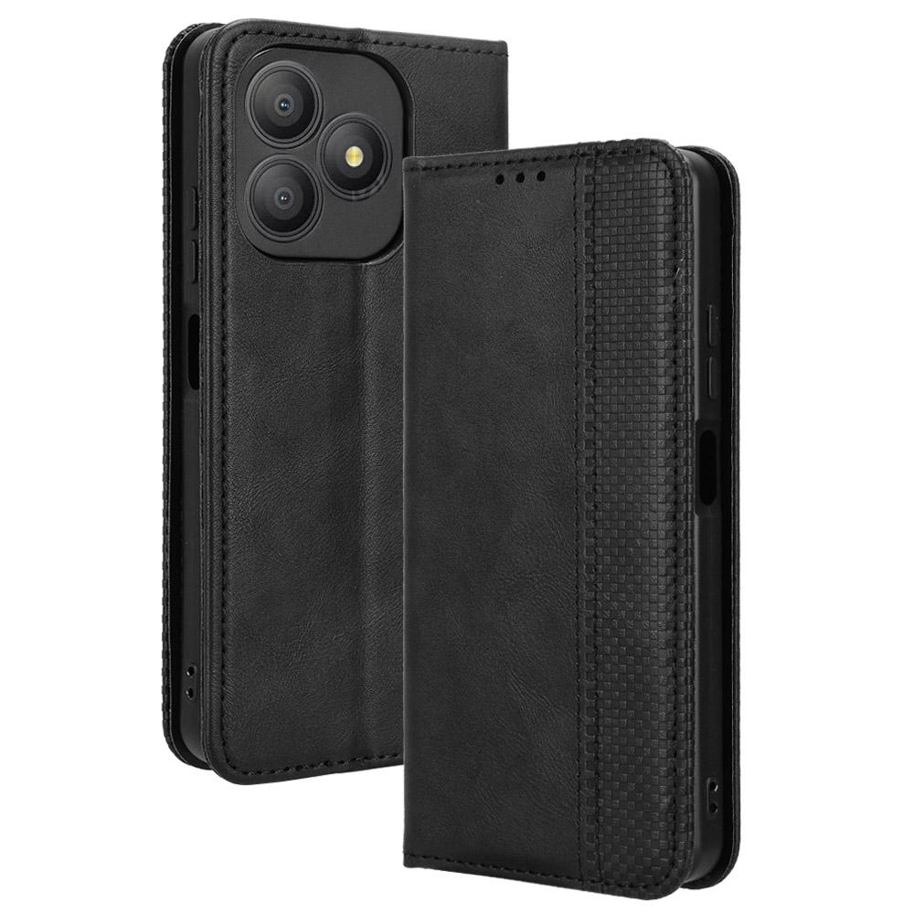 For Blackview Wave 9C Leather Case Wallet Stand Retro Texture Phone Cover
