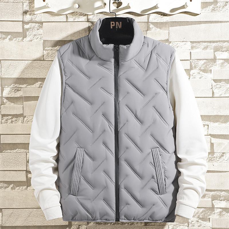 

Sock Vest Autumn and Winter Velvet Cotton Flow Vest Loose Winter Handsome Thickened Outer Wear Vest Outside M серый