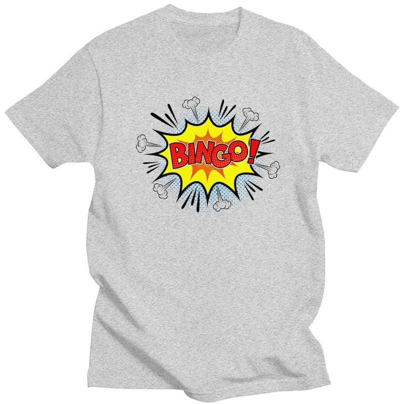 Custom Hot Game Bingo T Shirt for Men 100 Cotton Tshirt Leisure Tee Short Sleeves Tshirt Slim Fit Clothing Gift