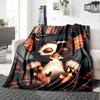 Christmas Giz-mo Candy Cane Flannel Blanket, Soft Polyester, Modern Design, All-Season for Camping, Travel, Gifts for holidays or birthdays