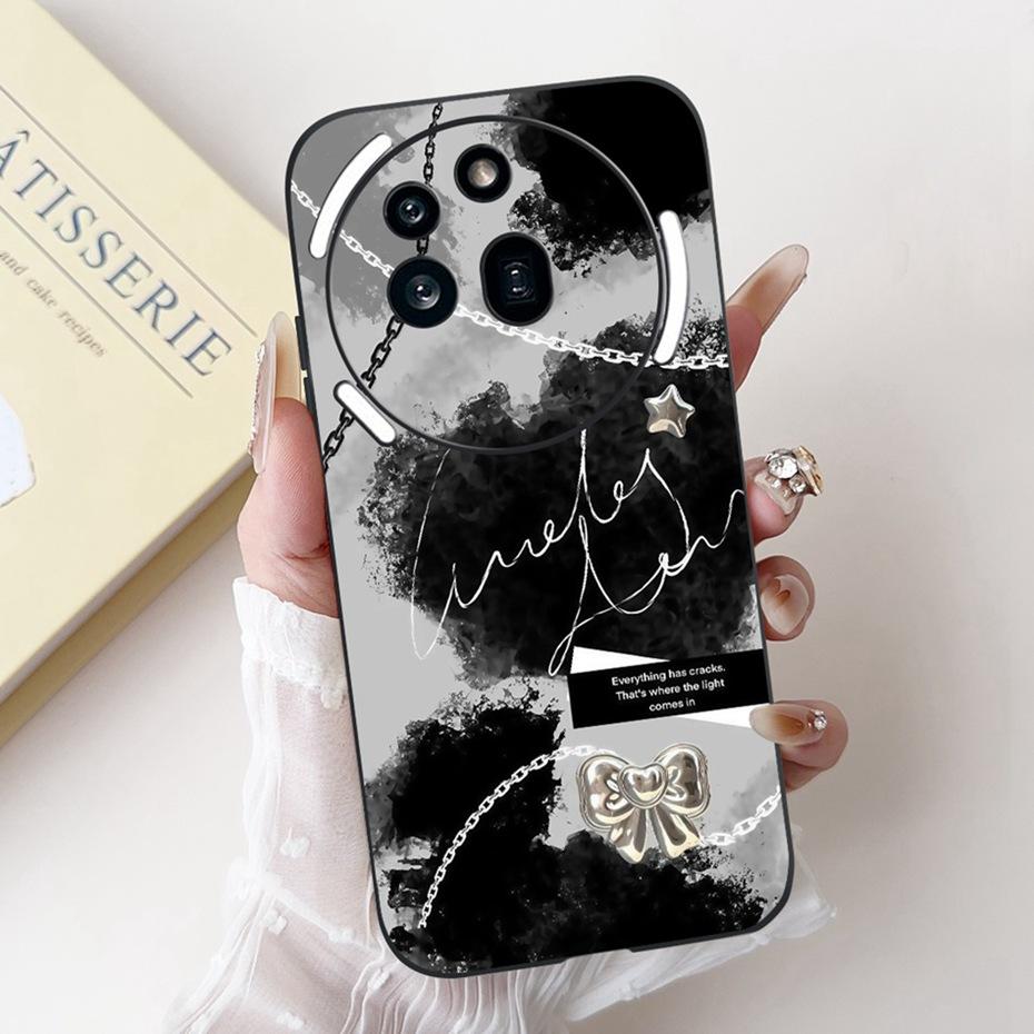 Fashion Painting Phone Case For Nothing Phone (3a) Pro Black Silicone Soft Cover For Nothing Phone3a 3a Pro Cases Bumpers