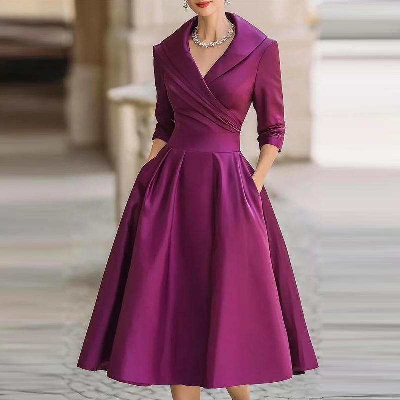 Temperamentní šaty s pasem, zeštíhlující a elegantní, s dlouhým rukávem, dlouhá sukně, dámské oblečení