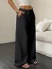 2026 Women's Casual Wide-Leg Pants with Knot Waist and Textured Fabric