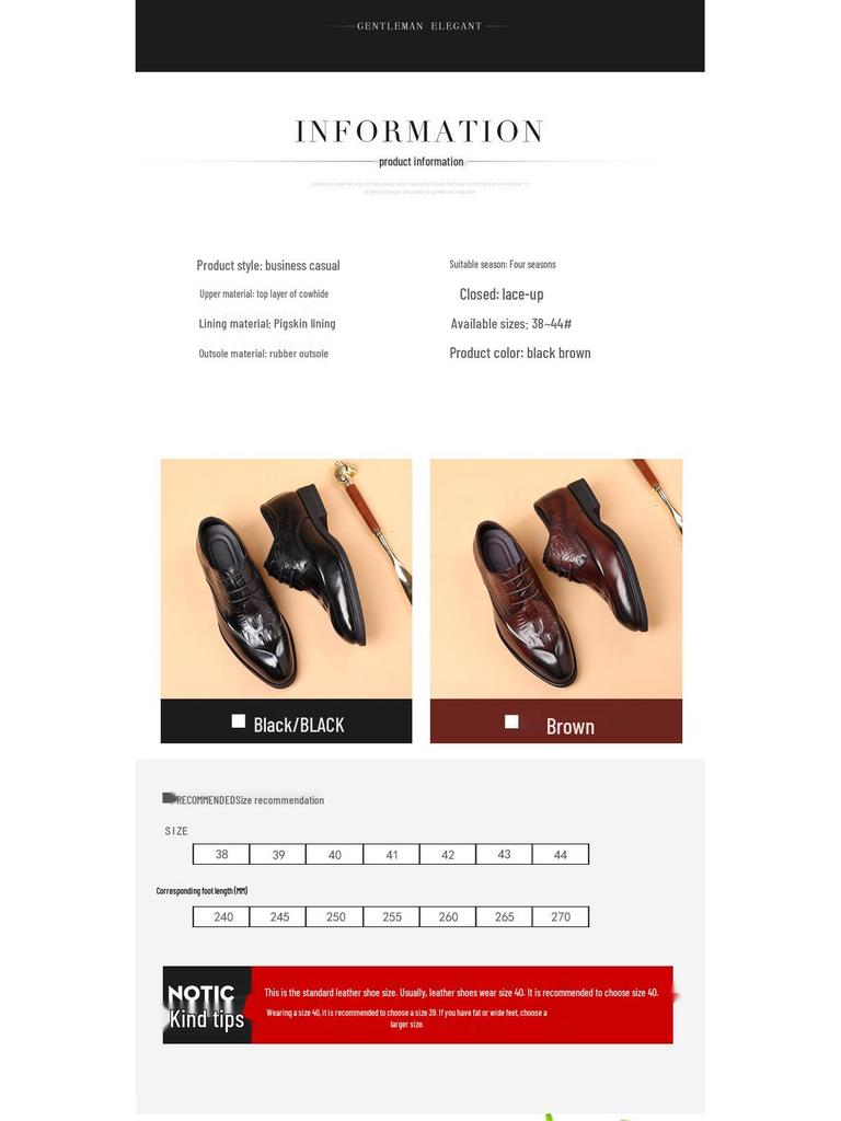 Herren Echtleder Schuhe im Britischen Stil