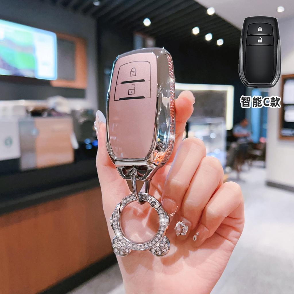 Car Remote Key Case Cover Protect Shell Fob For Toyota Corolla Cross Yaris Prius Hilux Land Cruiser Prado Crown Tlk Camry Lc200