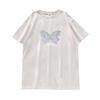 Butterfly Short-sleeved T-shirt Women's Summer New Design Sense Niche French Sweet Top Korean Chic Pure Cotton Half-sleeve