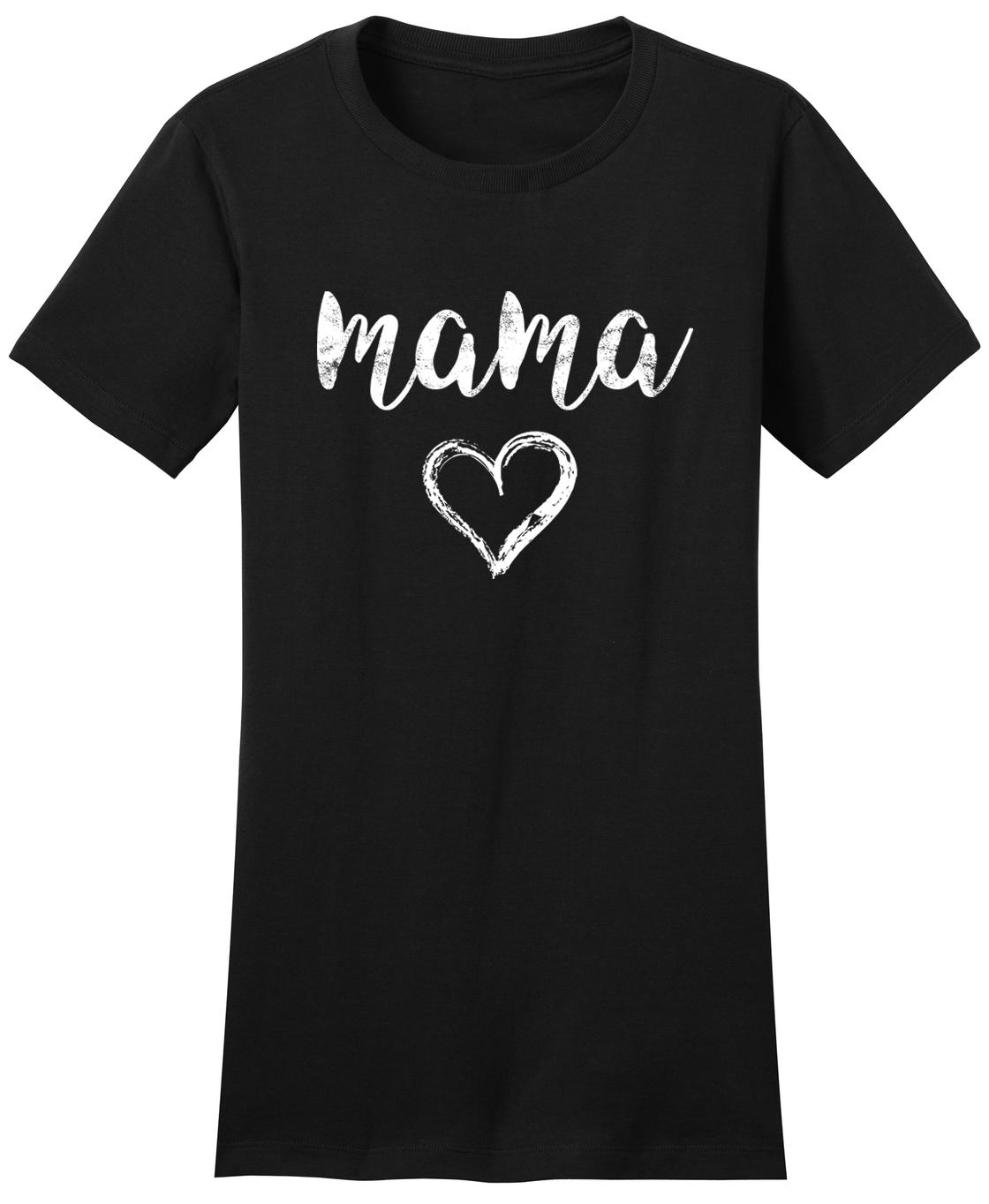 Mama Heart T-Shirt Birthday Gift For Mom Mother s Day Love Dad Father Love XL