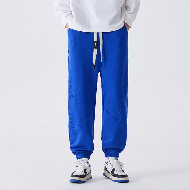 Men's New Tied Feet Casual Sweatpants Trendy Fashion Trousers Simple Drawstring Sports Boys Youth Versatile Popular