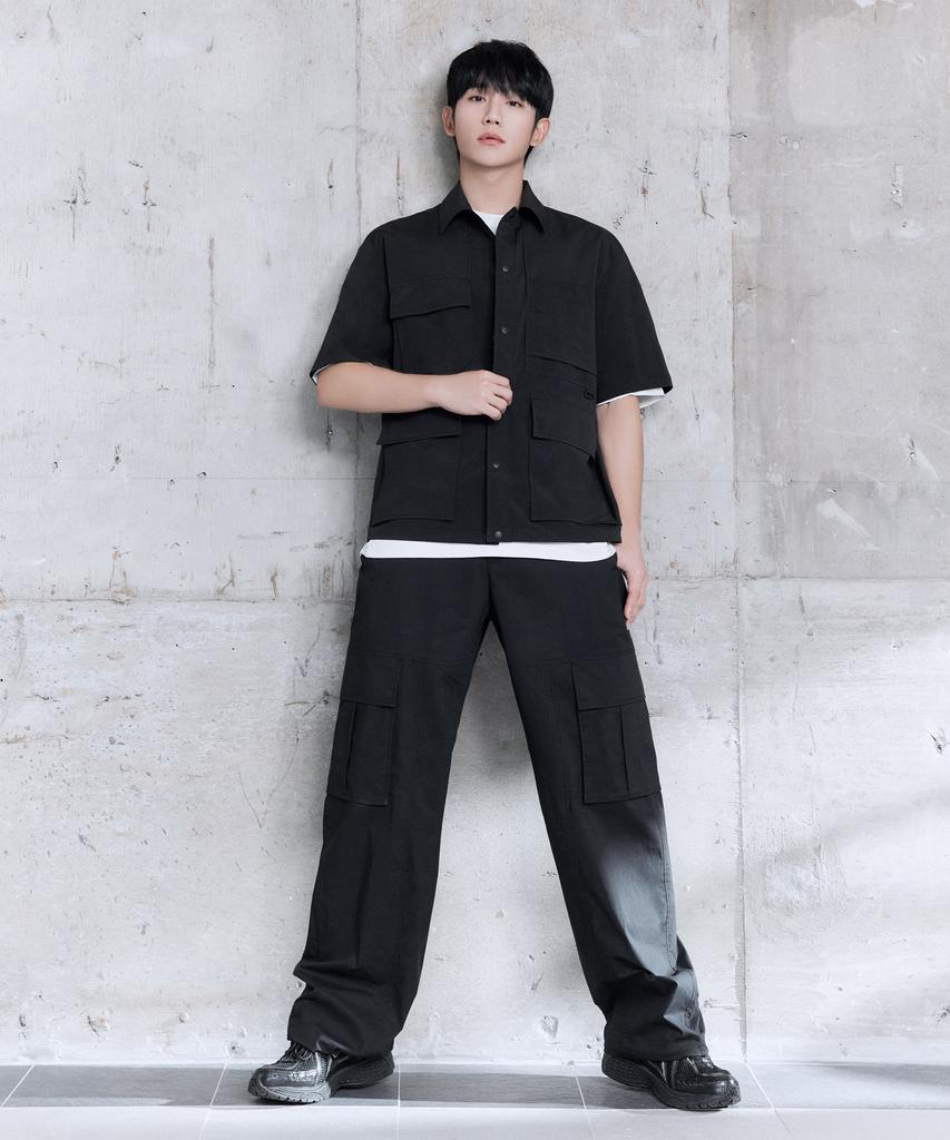 MINDBRIDGE Out-Pocket Short-Sleeve Shacket - 2Color Myws3141