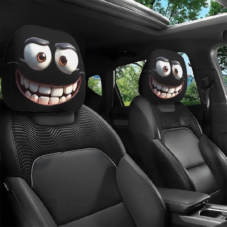 Laughter Inspired Automotive Headrest Covers Airy Mesh Fabric Comfortable Neck Support Washable Design for Summer Travel