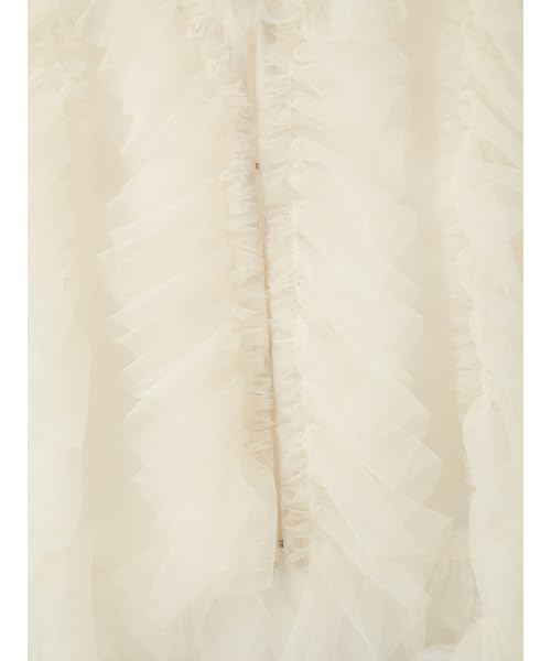 FRAY Ruffle Tulle Sleeveless Blouse I.D. Women's FWFB252213, White/Black