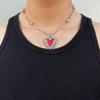 Fashion Gothic Thorn Heart Charm Choker Necklace for Women Men Hip-hop Punk Metal Chain Neckwear Fashion Party Jewelry