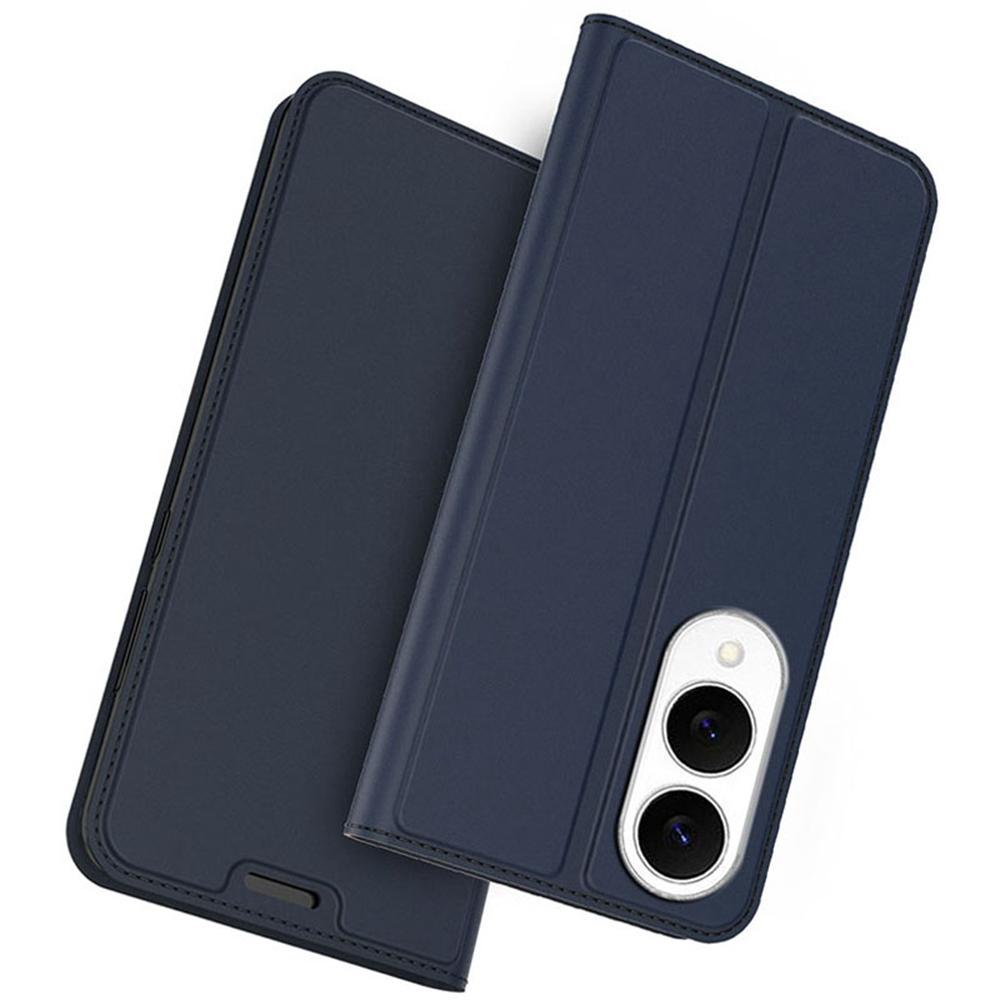 

For Samsung Galaxy S25 Edge Case PU Leather Phone Cover with Card Holder Stand Blue