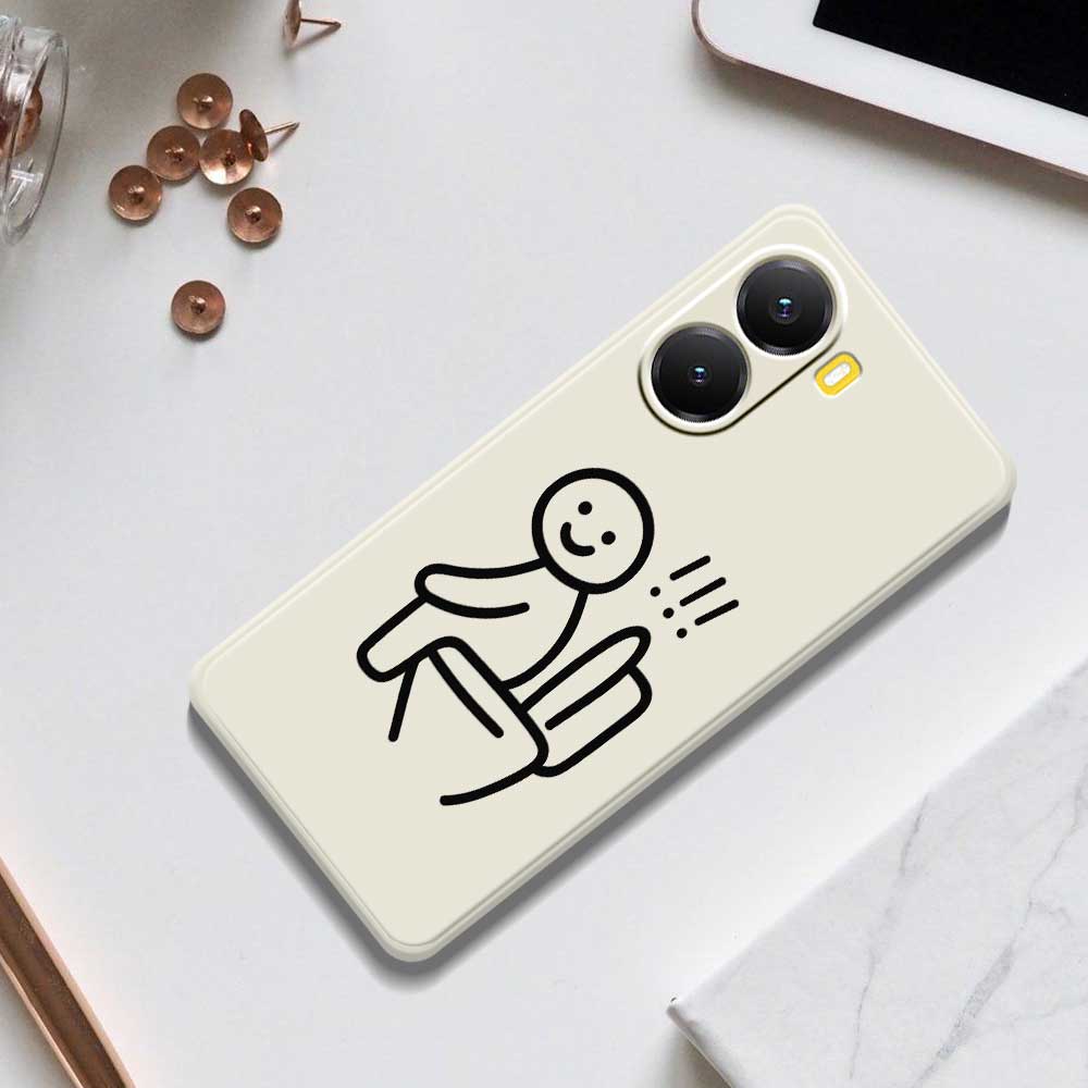 For Xiaomi Redmi Turbo 4 5G/Poco X7 Pro 5G Case Stickman Toilet Pattern Printing Straight Edge TPU Phone Back Cover
