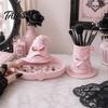 Minimalist Tabletop Organizer Wizard Hat Storage Box, Gothic Desk for Makeup Brushes And Compact Countertop Case Pens, Dark Academia Vintage Halloween