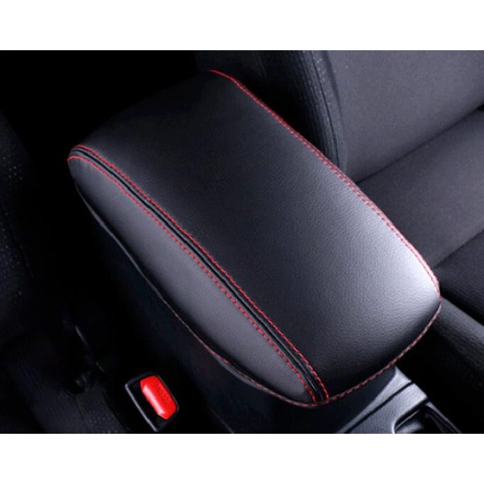 For Toyota Corolla 2014-2019 Black&Red PU Leather Console Armrest Box Cover Trim