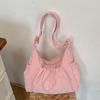Large Capacity Striped Shoulder Bag Zipper Closure Nylon Crossbody Bag Fashion Tote Bag  Daily
