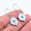 Copper Blue Turquoise 925 Sterling Silver Earring V3720, Blue Earring, Round Earring, Valentin's Day Gift, Gift For Her, Birthday Gift, Handmade Jewel