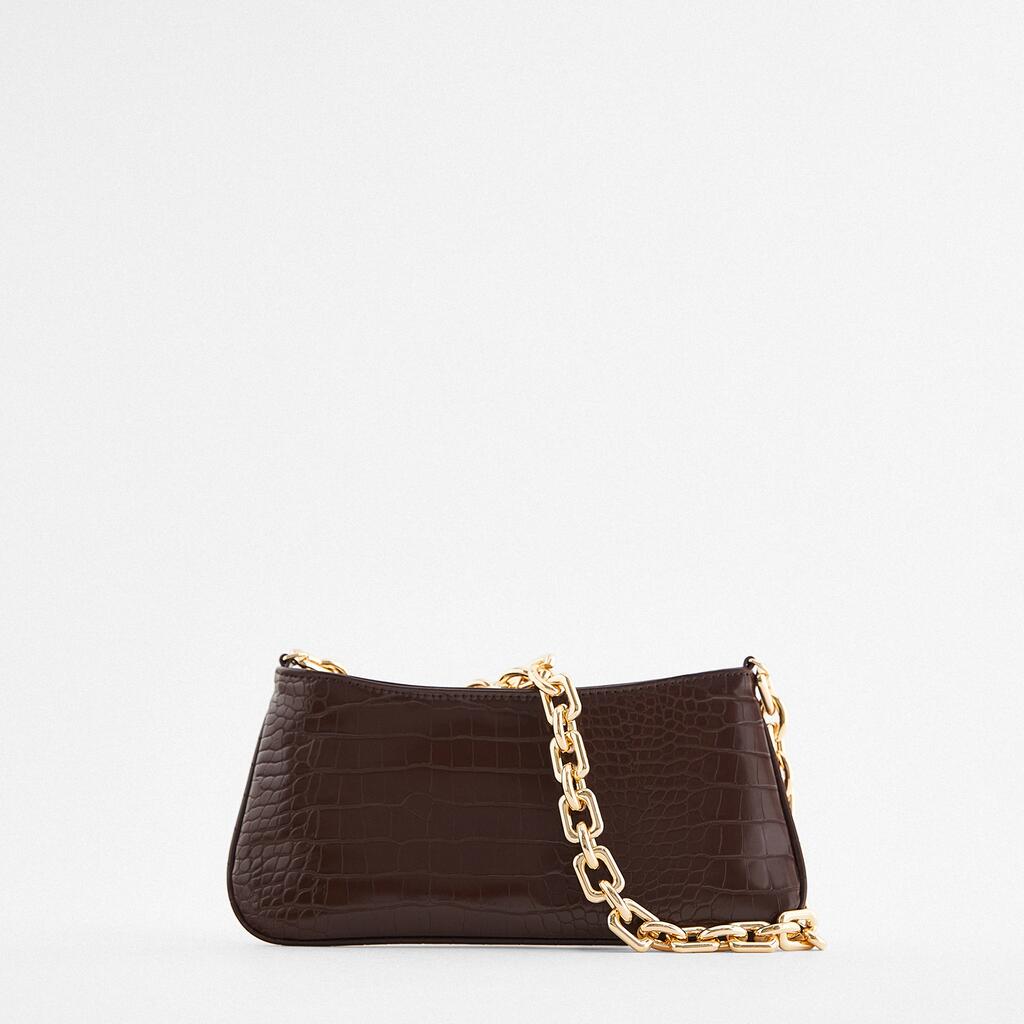 Standard crocodile pattern square armpit bag for women PU leather bag high capacity shoulder messenger bag