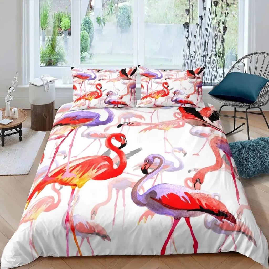 3D Toucan Duvet Cover Set Safari Animals Bedding Sets Tropical Jungle Birds Comforter Cover,Boys Girls Fresh Nature Quilt Cover