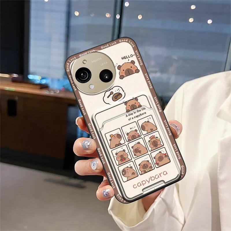 Cartoon Durable Phone Case For Sharp Aquos R10/SH-51F Shockproof Soft case Fashion Design Card sleeve Anti-knock Cute
