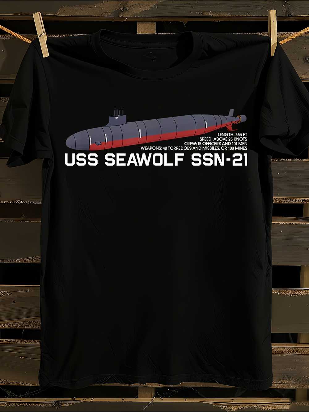 

USS Seawolf SSN-21 Submarine Graphic T-Shirt XXL